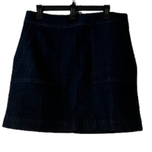 Loft Dark Blue Denim Mini Skirt - Size 12 - Picture 3 of 5